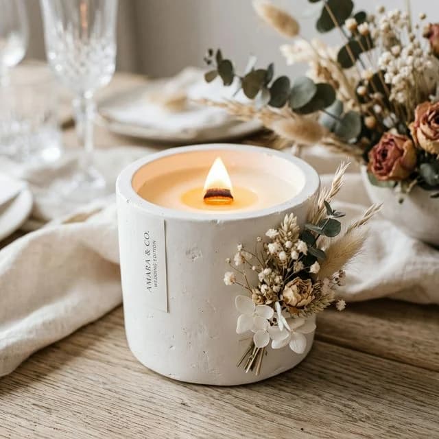 Свеча в премиум кашпо