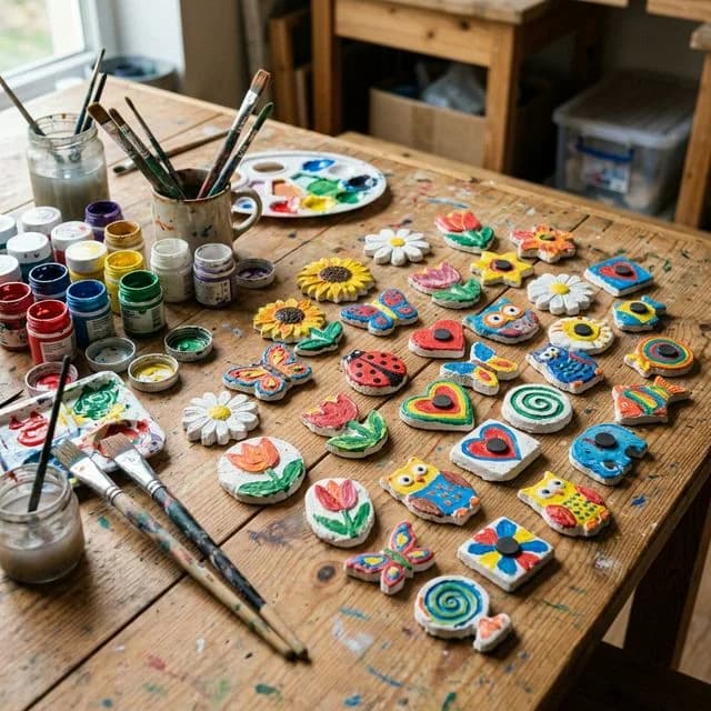 Гипсовые магниты разных форм — мастер-класс для детей Минск